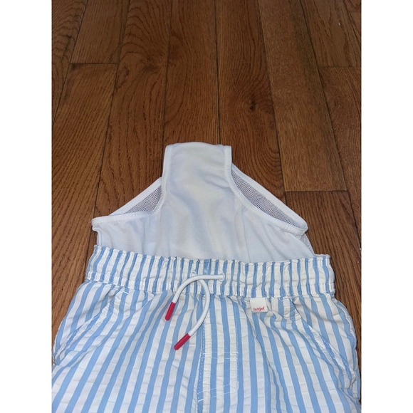 Boy Cat & Jack Swim Trunks Striped Anchor Swim Shorts Elastic Waist Size S (6/7) - Picture 4 of 9